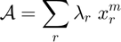 $$\mathcal{A} = \sum_{r} \lambda_{r} \; x_{r}^{m}$$